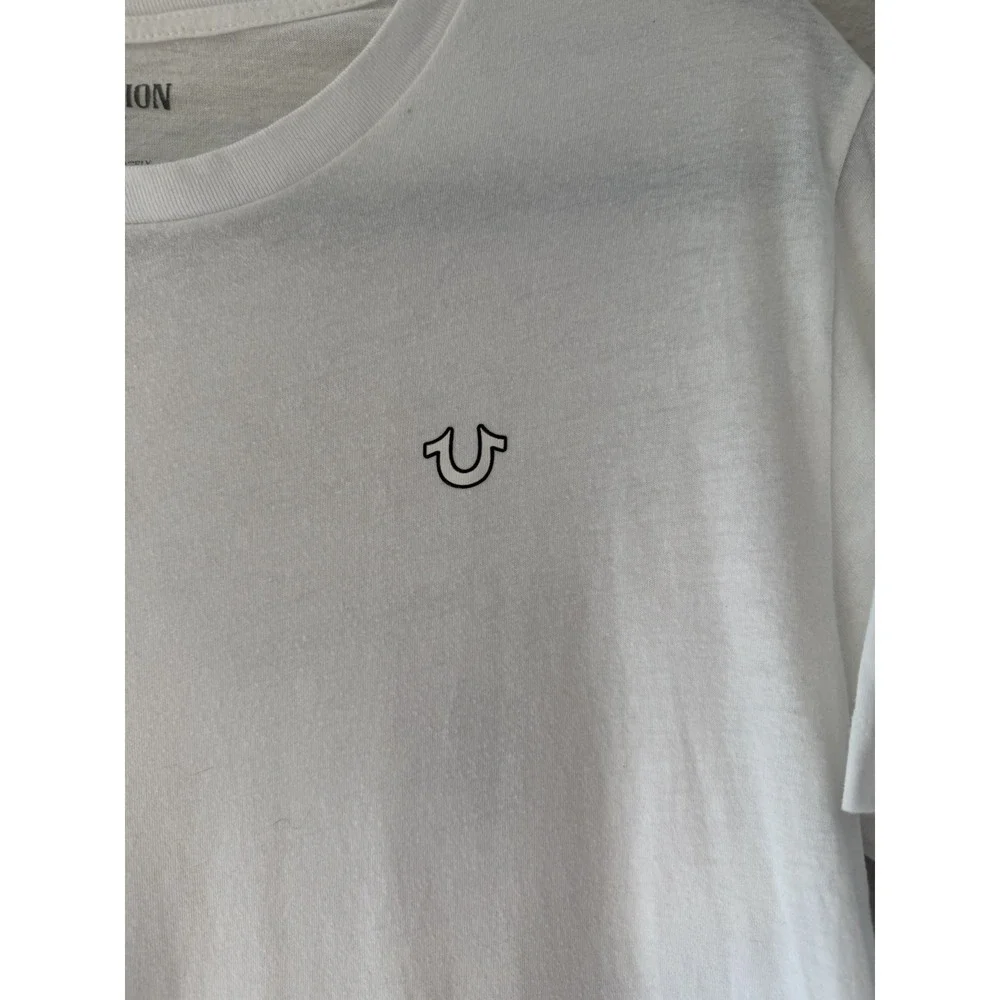 True Religion Cross Arch T-Shirt‎ Size Small White 100% Cotton
